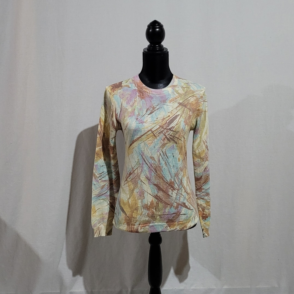 Silvano sweater abstract multicolor made in Italy wool acrylic blend pull over